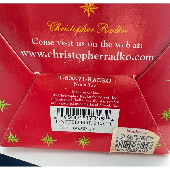 Christopher Radko United For Peace on Earth Ornament 2000 Globe Dove 5" Vintage - Picture 5 of 16